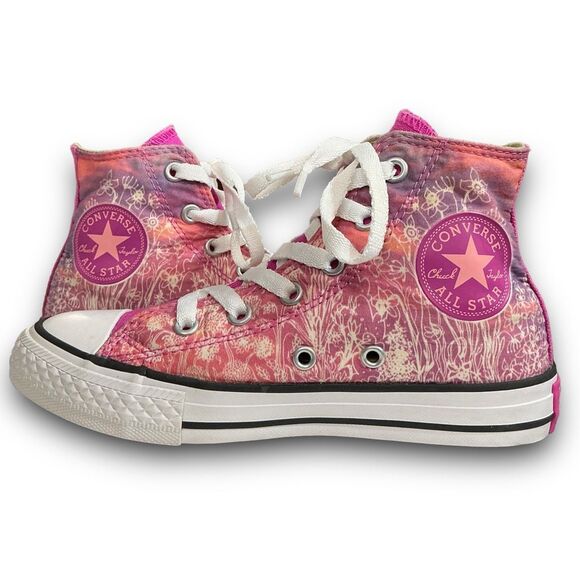 Converse Chuck Taylor All Star Hot Pink & Fuchsia Hi-Top Girl's Sneakers Size 13 - Picture 8 of 11